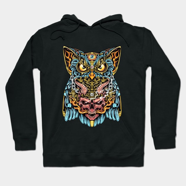 Owl Mural Design Hoodie by avimyo